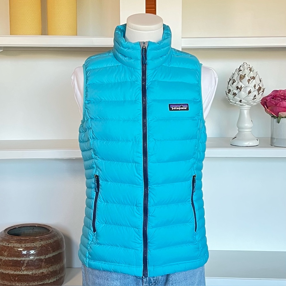 Patagonia Women’s Down Sweater Vest Puffer Packable in Howling Turquoise Small